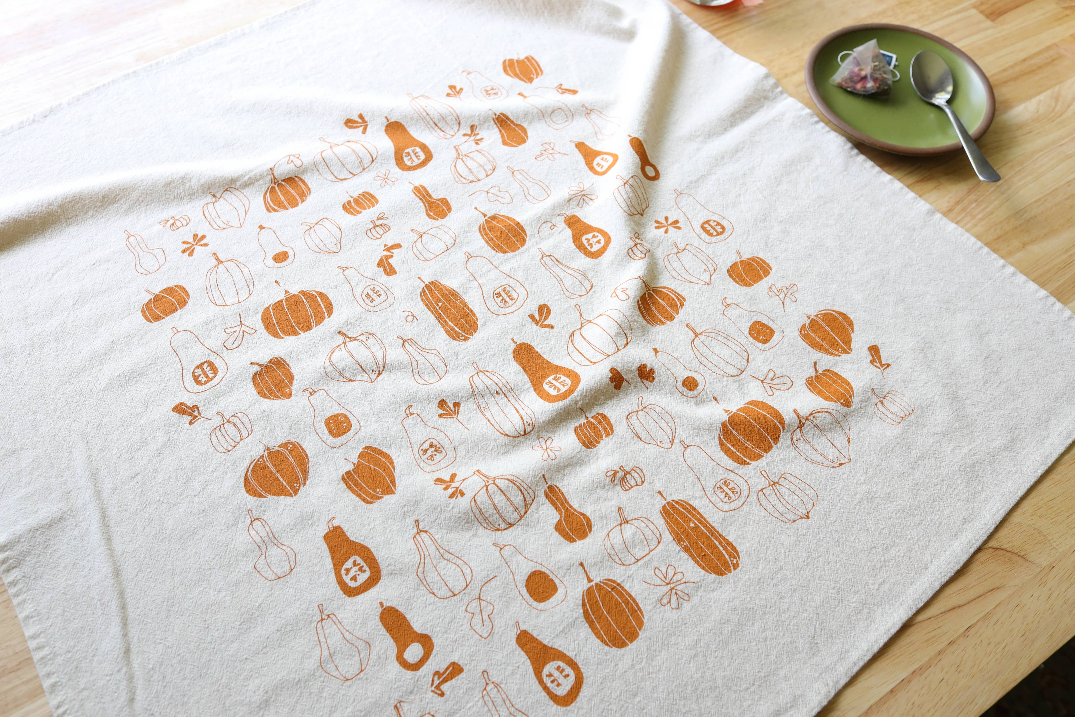 Pumpkin and Squash Fall Tea Towel