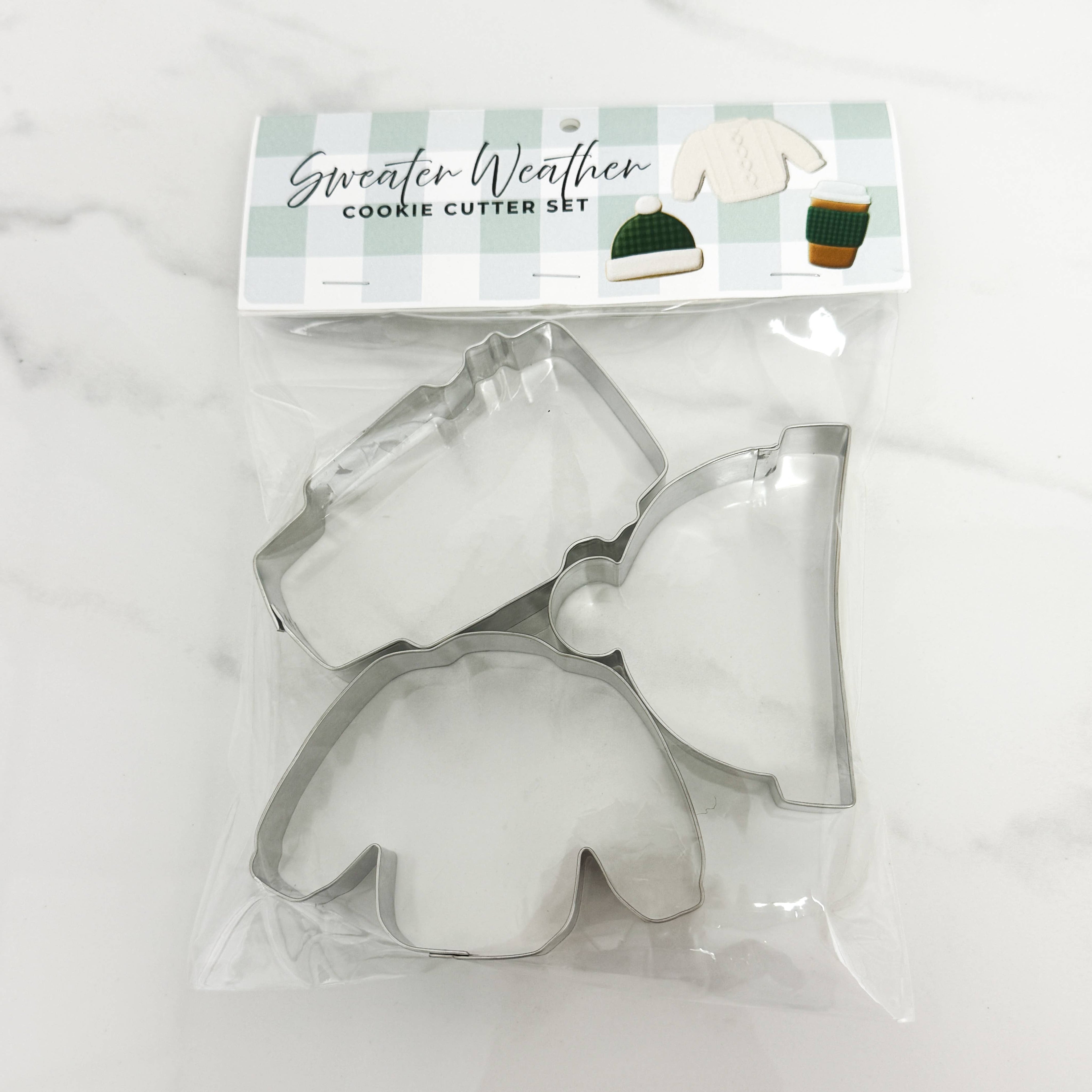 Winter Sweater Latte Cap Cookie Cutter 3 Pc Set