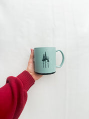 Rustic Three Tree Ceramic Mug- Sage