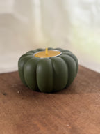 Concrete pumpkin with tea light