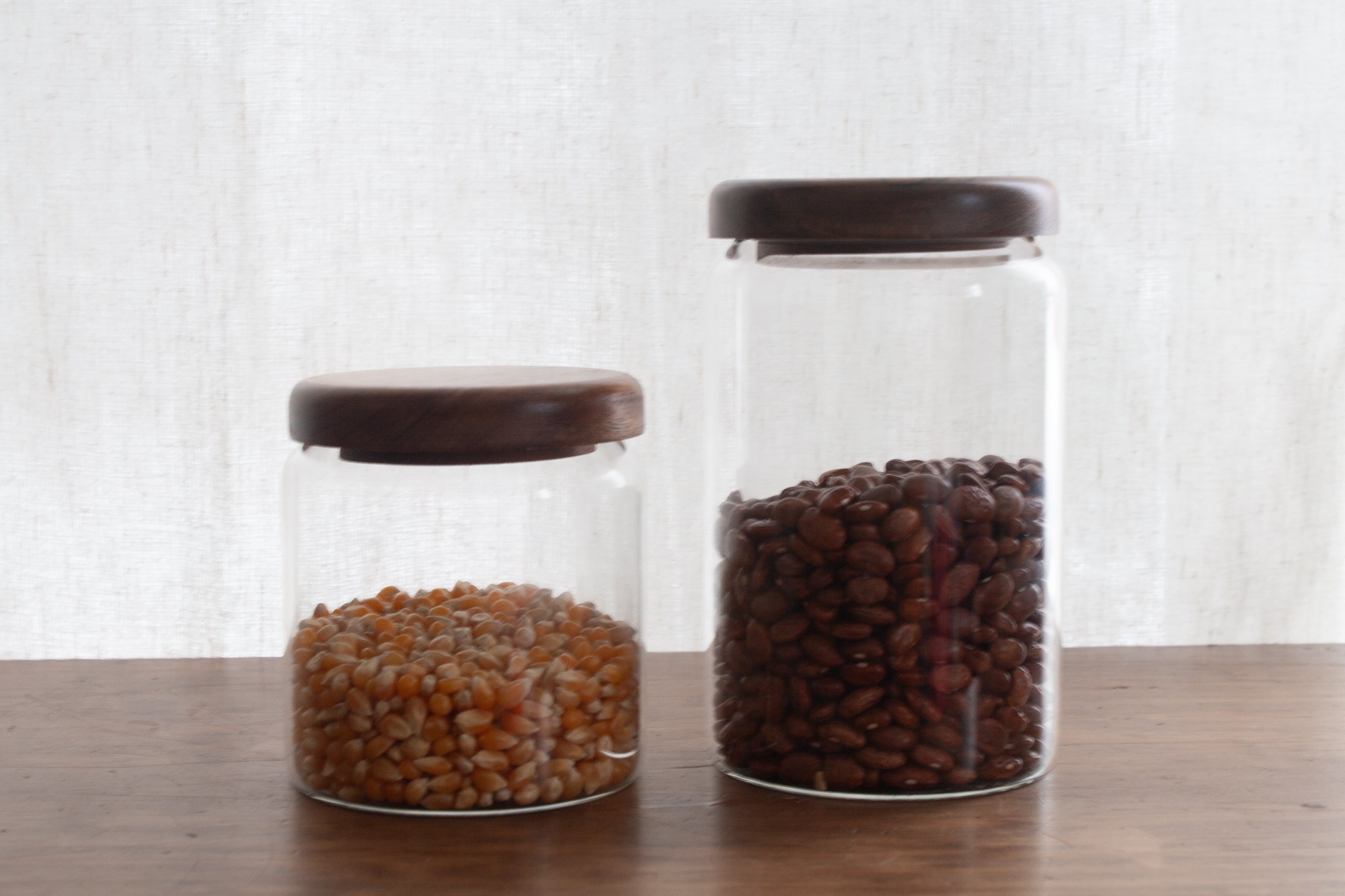 Glass Jar with Acacia wood lid