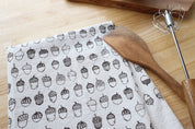 Acorn Fall Kitchen Towel – Natural Cotton Handprinted in USA