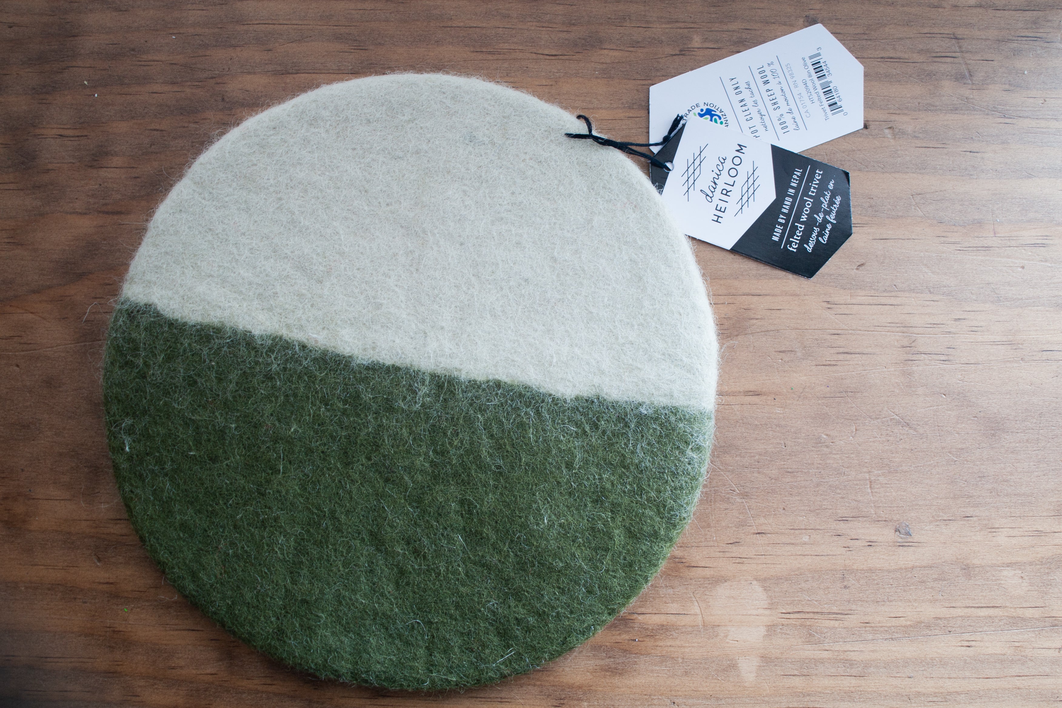 Olive Felted Wool Trivet