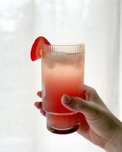 Amber Ribbed Glass