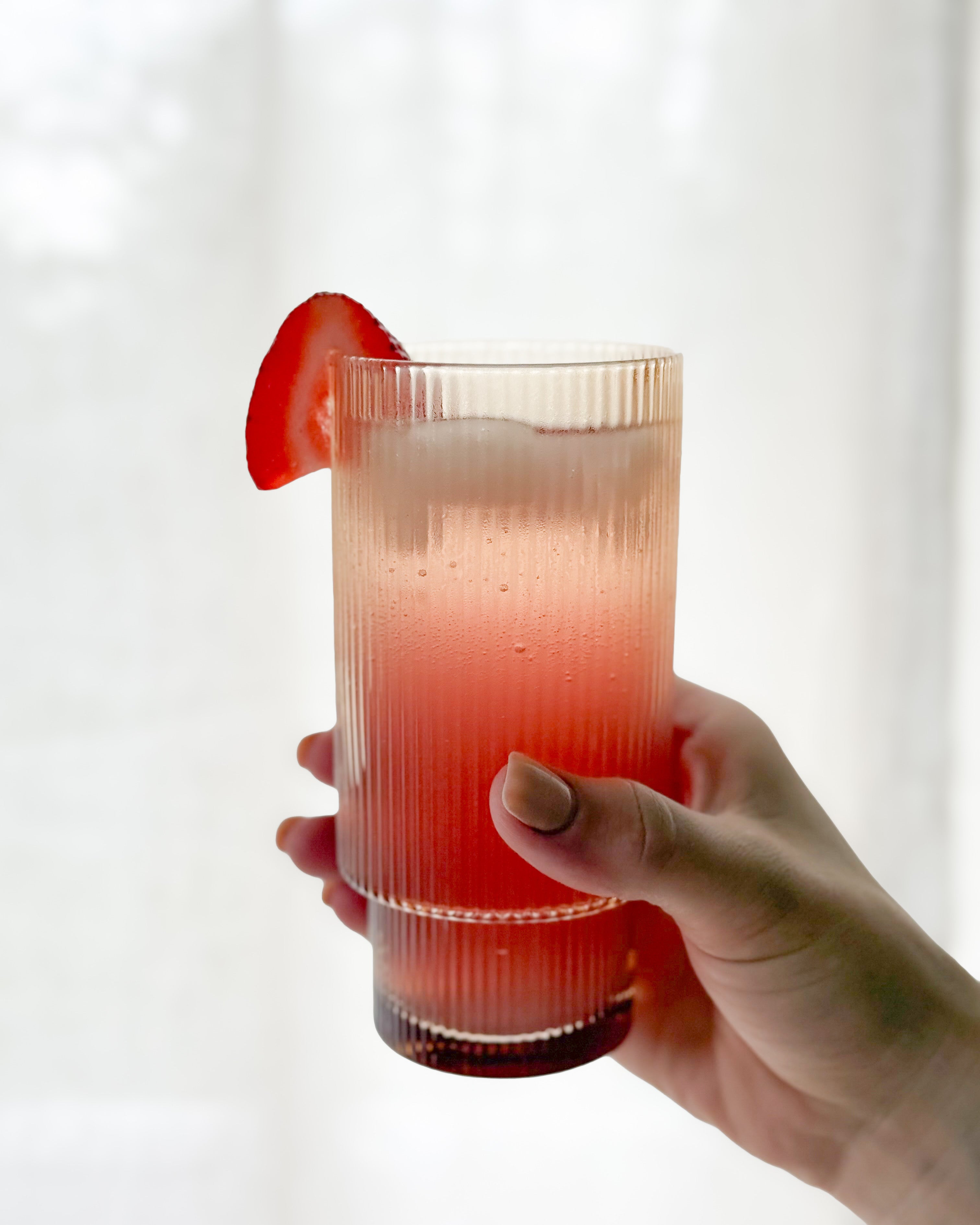 Amber Ribbed Glass