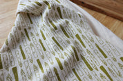 Asparagus Cotton Kitchen Towel, Handprinted Tea Towel