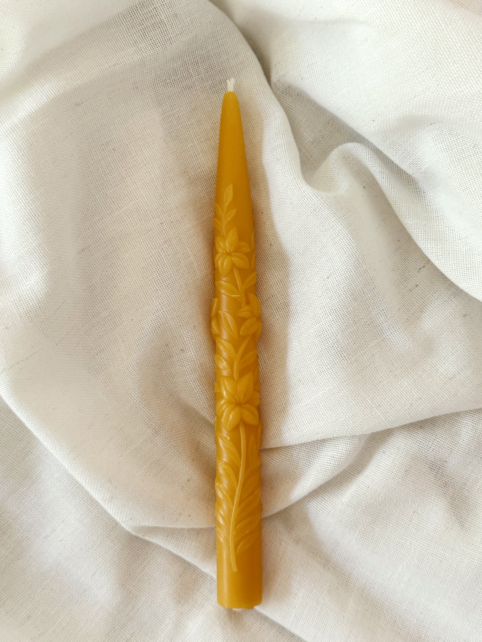 Floral taper candle