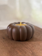 Concrete pumpkin with tea light