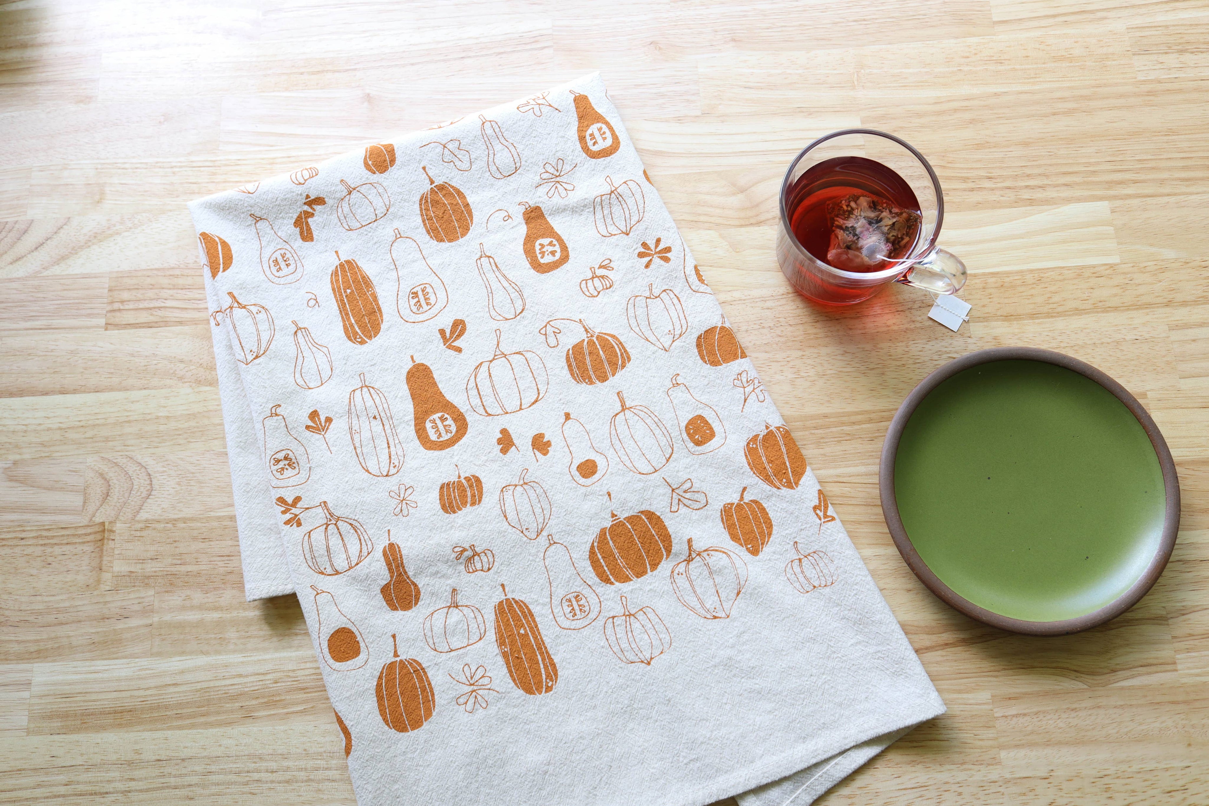 Pumpkin and Squash Fall Tea Towel
