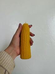 Corn cob beeswax candle