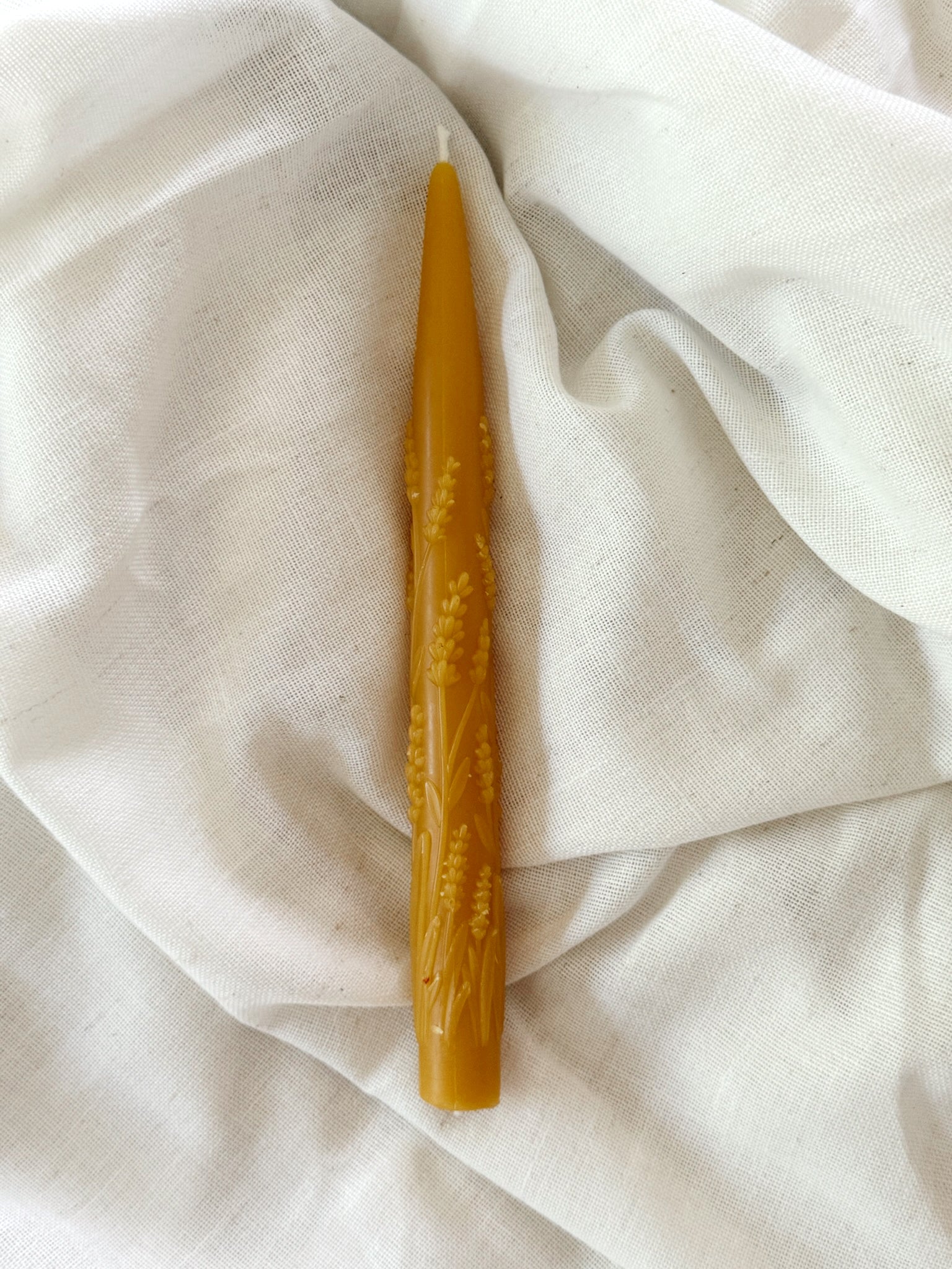 Floral taper candle