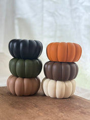 Concrete pumpkin with tea light