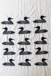 Common Loon Kitchen Towel –Hand Printed Loon Towel