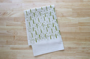 Asparagus Cotton Kitchen Towel, Handprinted Tea Towel