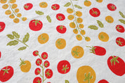 Tomato Tea Towel, Handprinted in USA, Natural Cotton