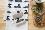 Common Loon Kitchen Towel –Hand Printed Loon Towel