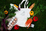 Farmers market embroidered tote