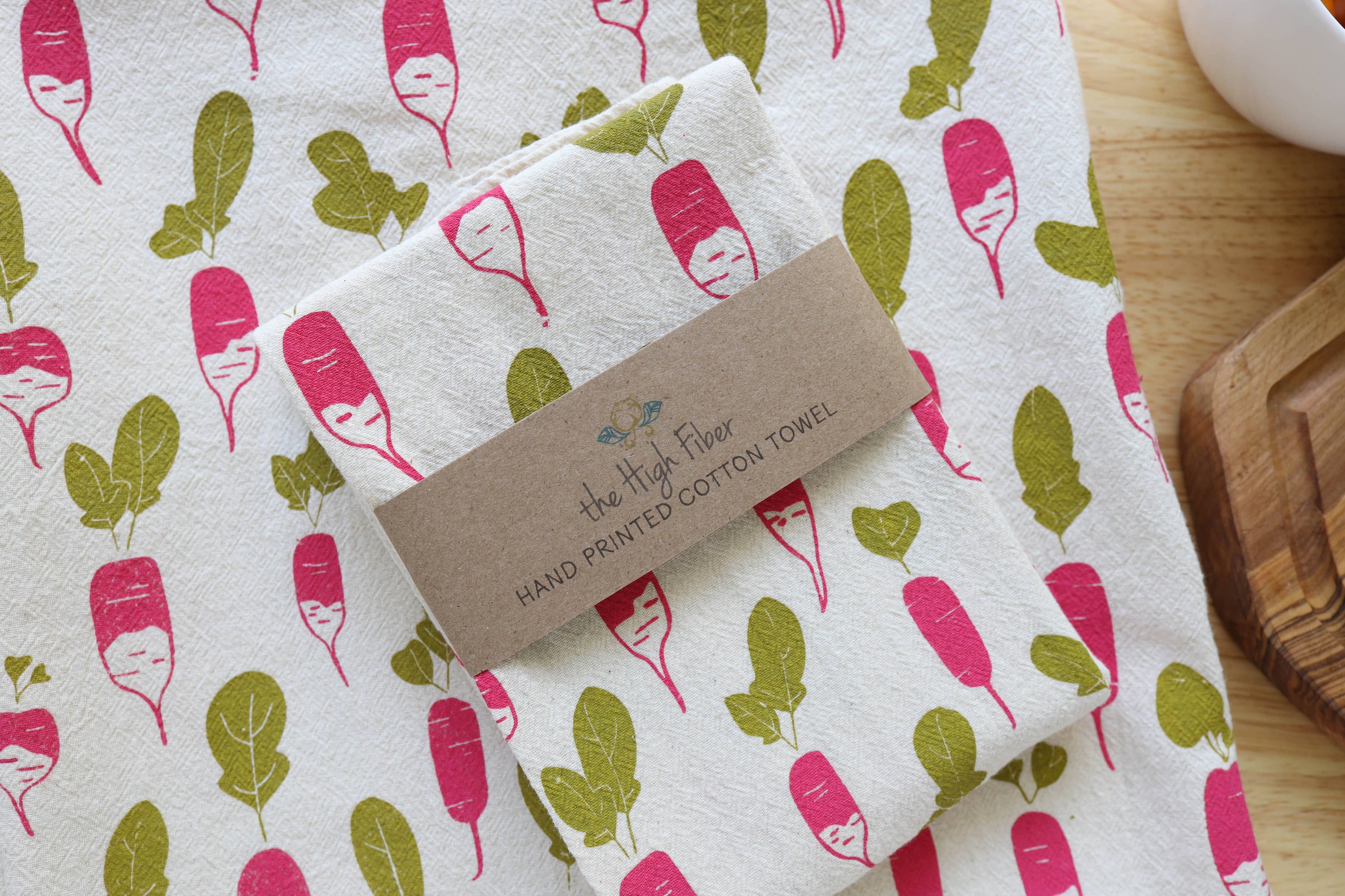 Radish Kitchen Towel, Garden Tea Towel