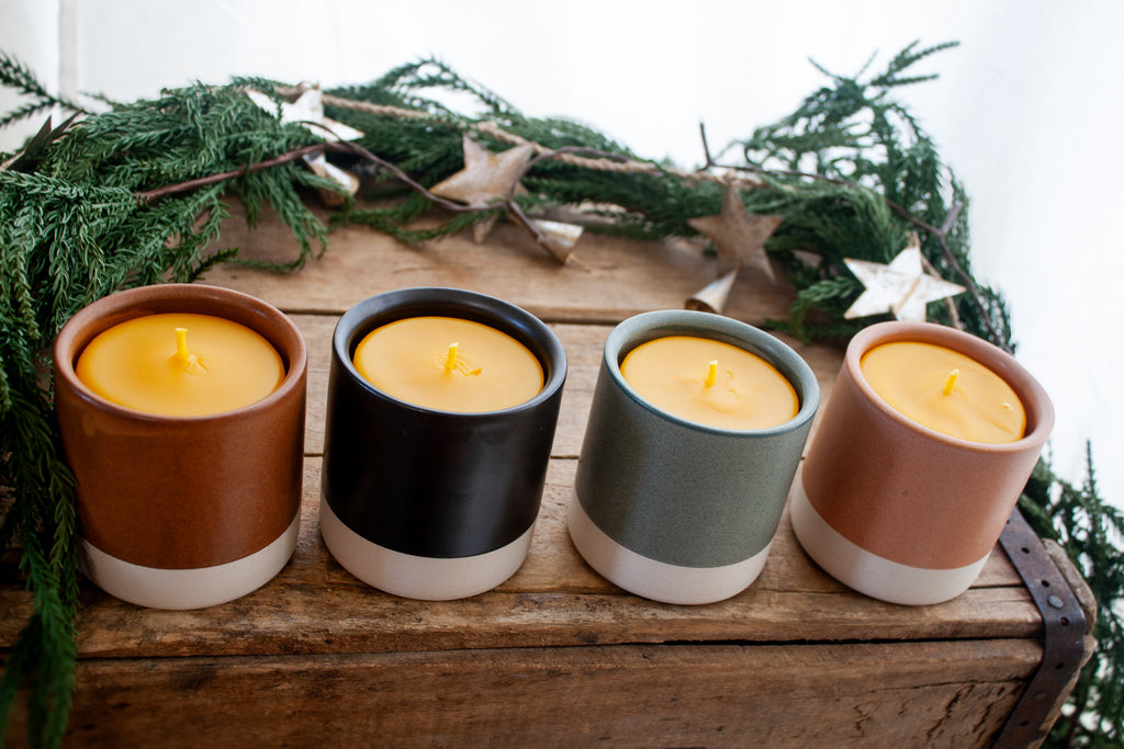 Pottery tumbler candle