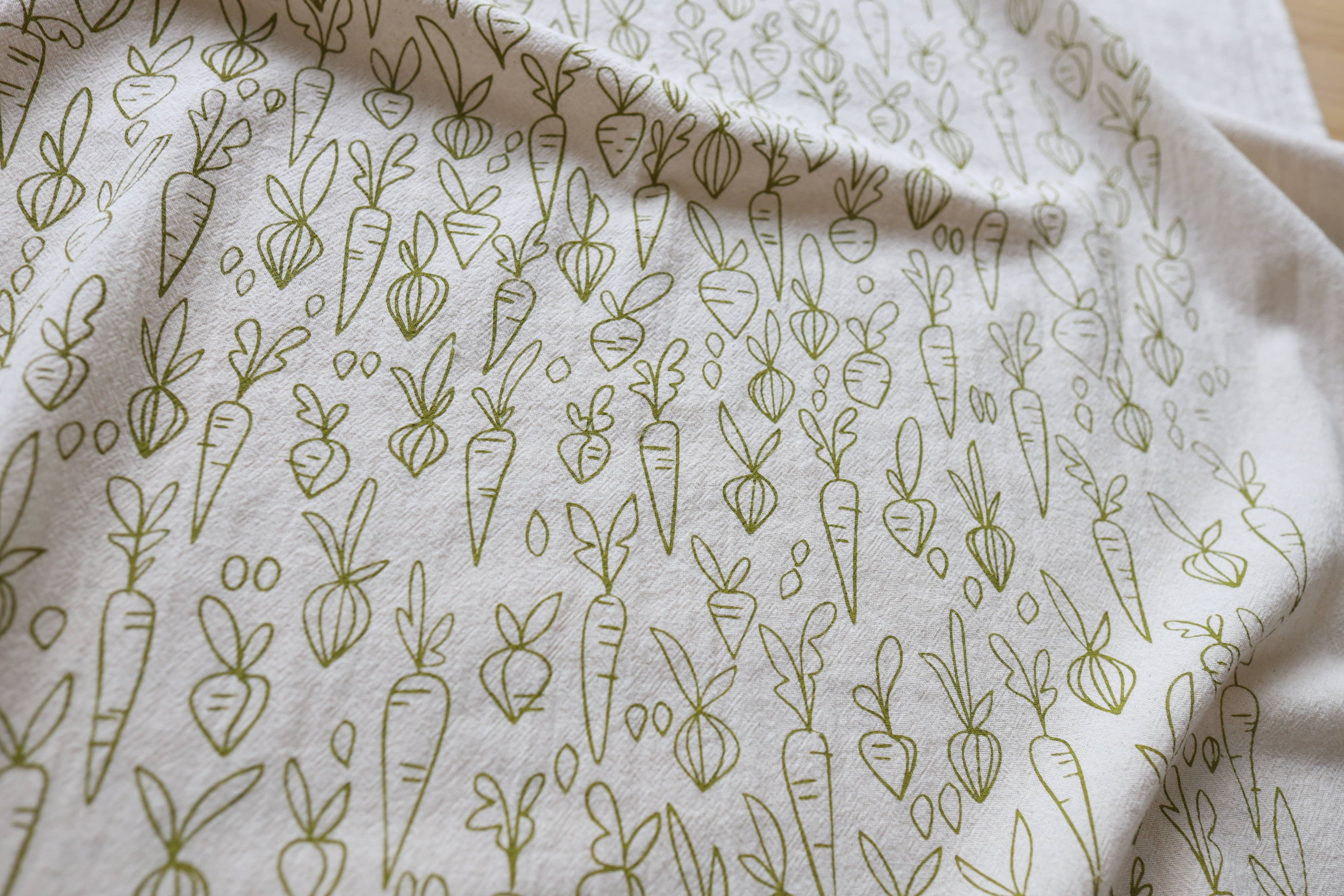 Root Vegetable, Cotton Handprinted Kitchen Towel