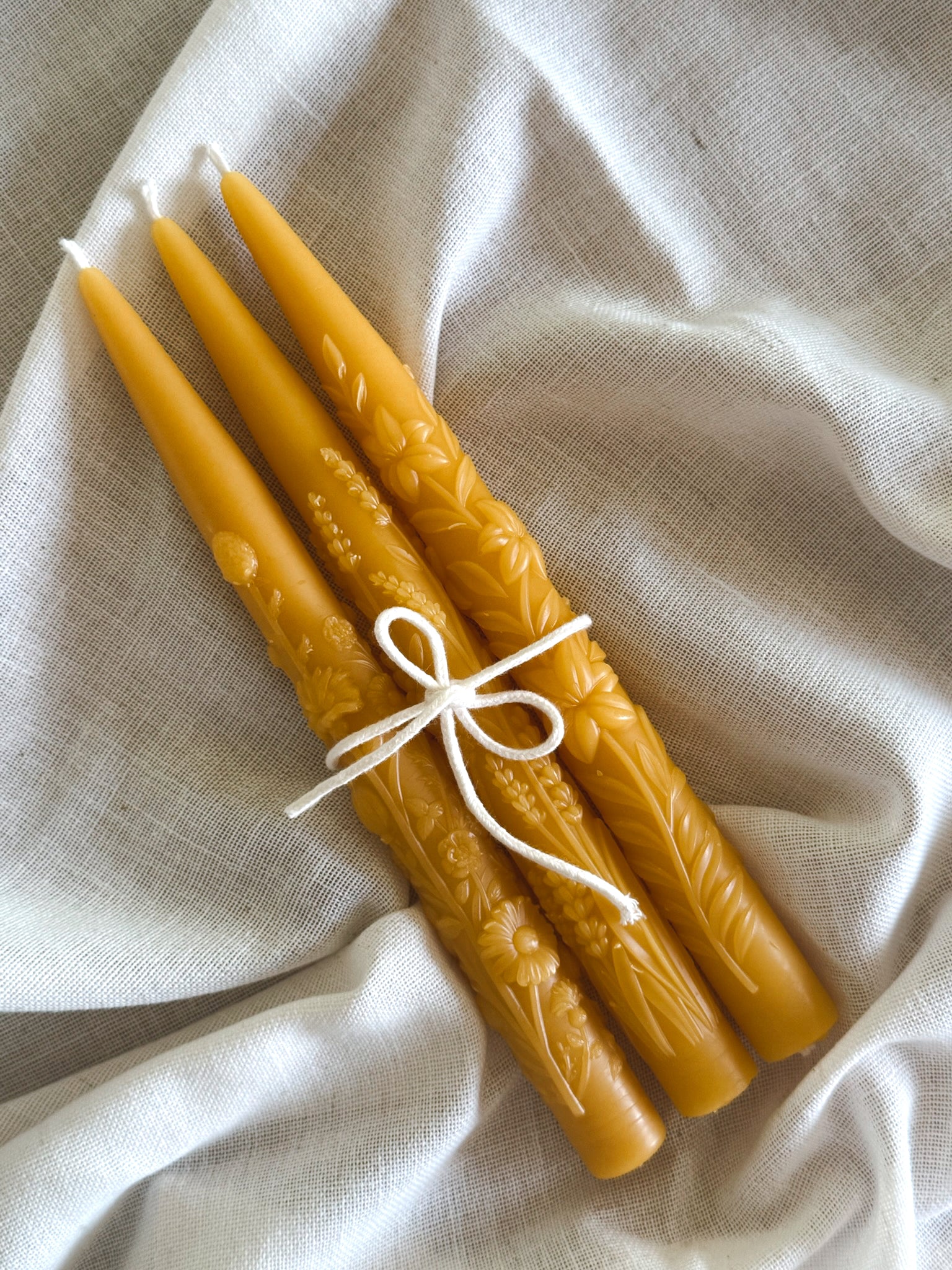 Floral taper candle