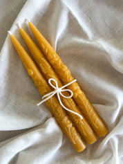 Floral taper candle
