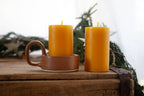 Pottery pillar candle holder