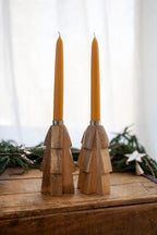 Set of Wooden Taper Candle Holder (tapers not included)