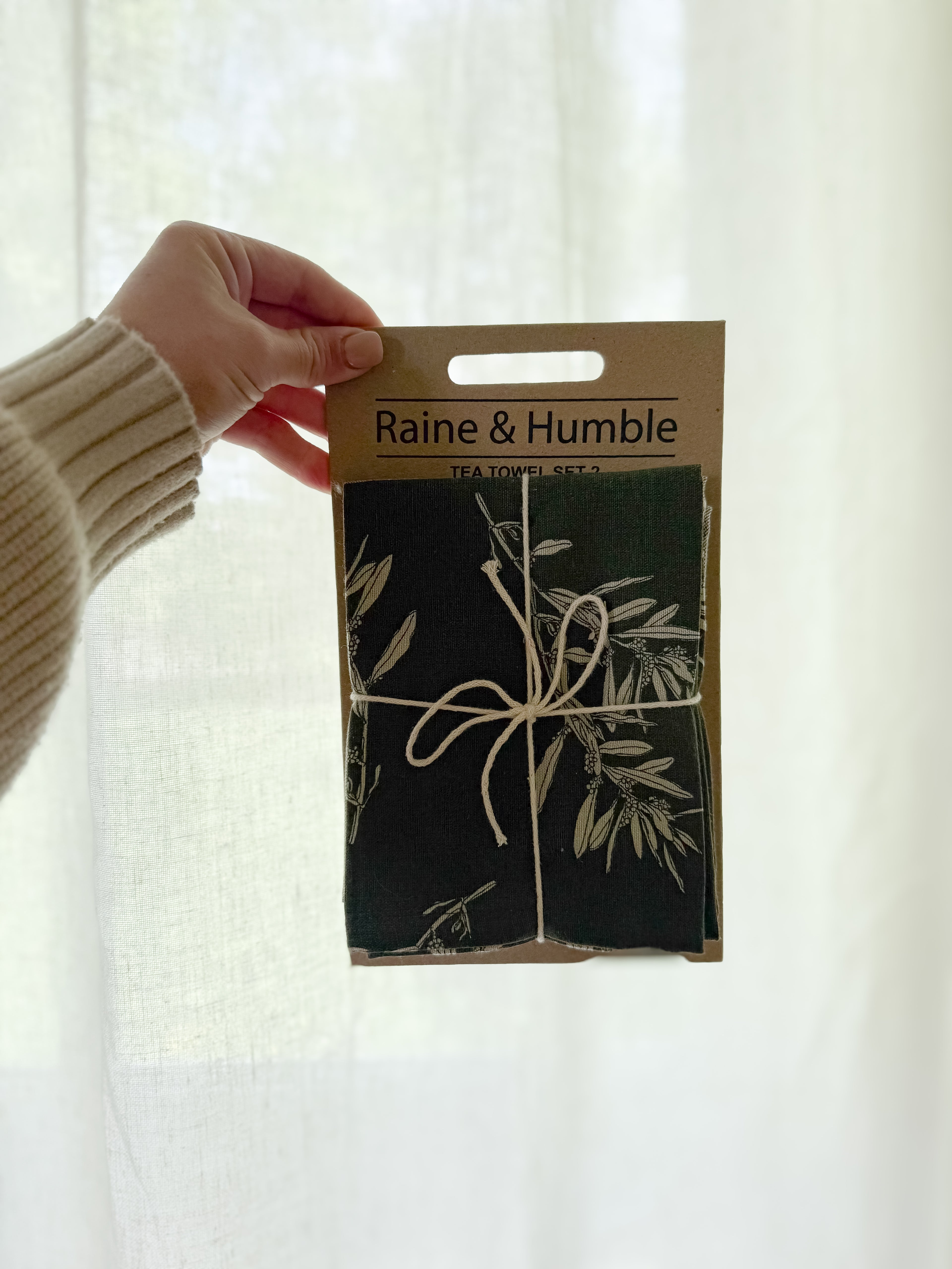Tea Towel Set of Two, Olives Green