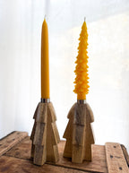 Set of Wooden Taper Candle Holder