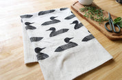 Common Loon Kitchen Towel –Hand Printed Loon Towel