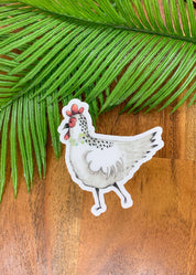 Chicken, Clear Vinyl , Sticker, 3x3 inch