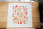 Tomato Tea Towel, Handprinted in USA, Natural Cotton
