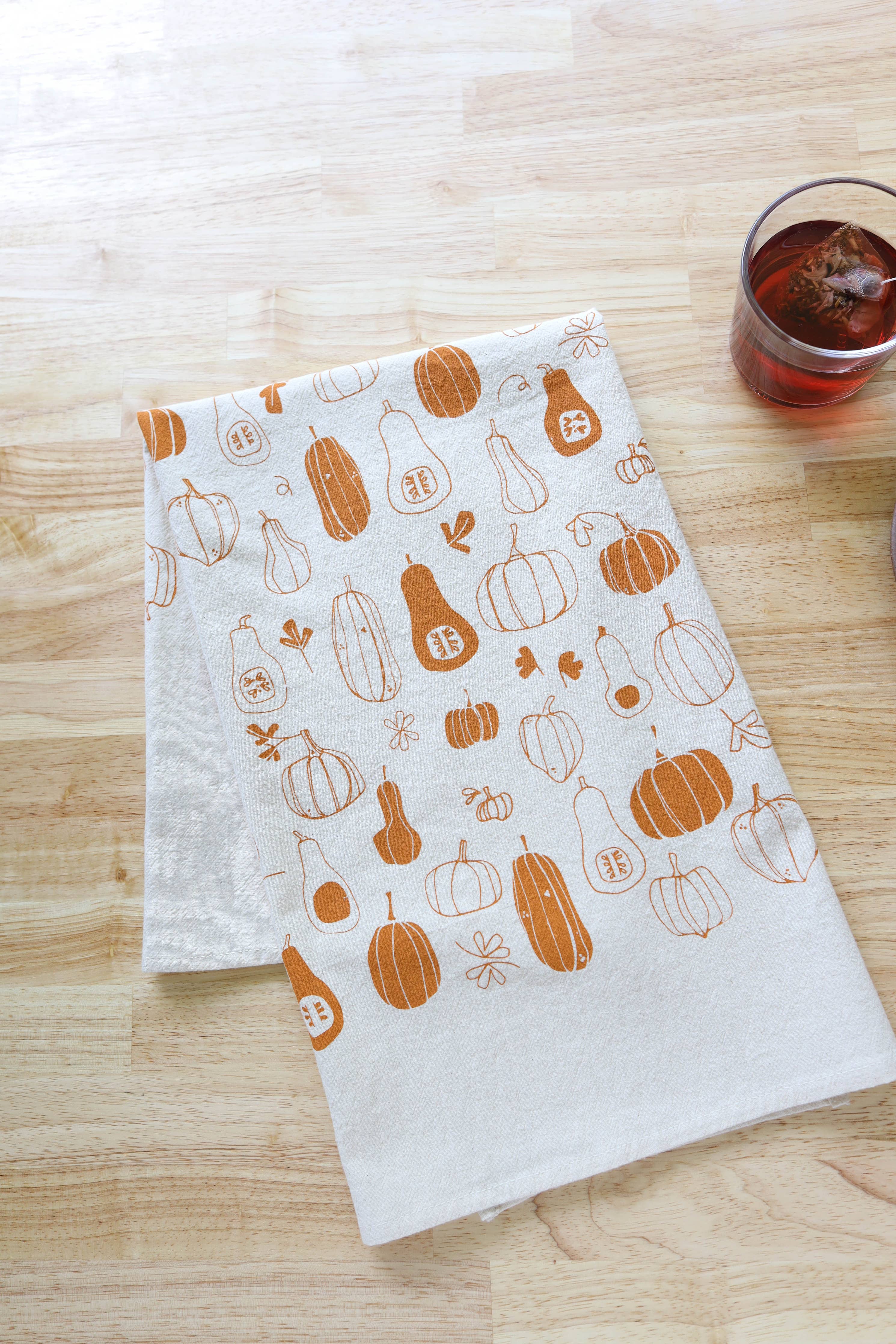 Pumpkin and Squash Fall Tea Towel