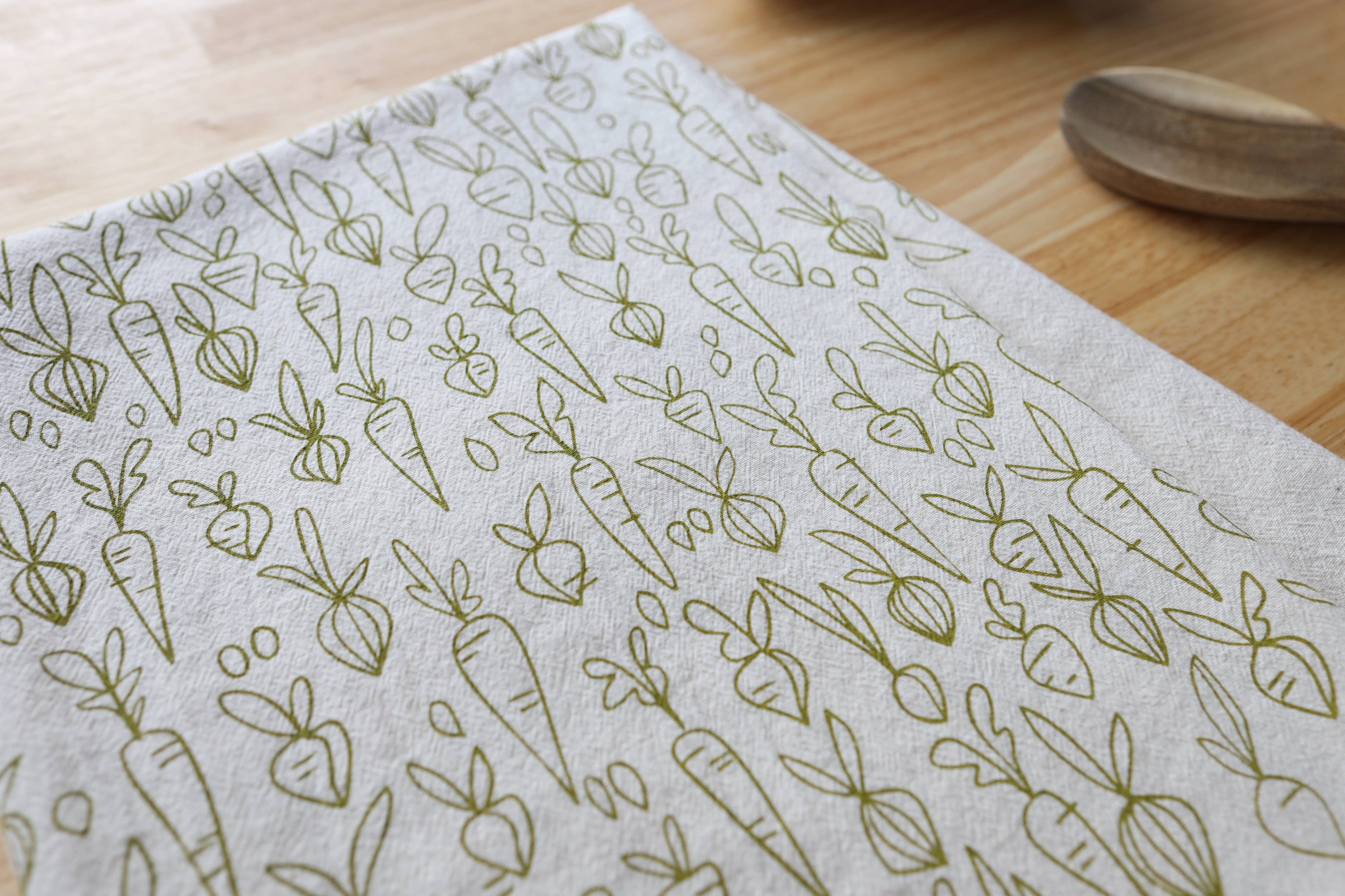 Root Vegetable, Cotton Handprinted Kitchen Towel