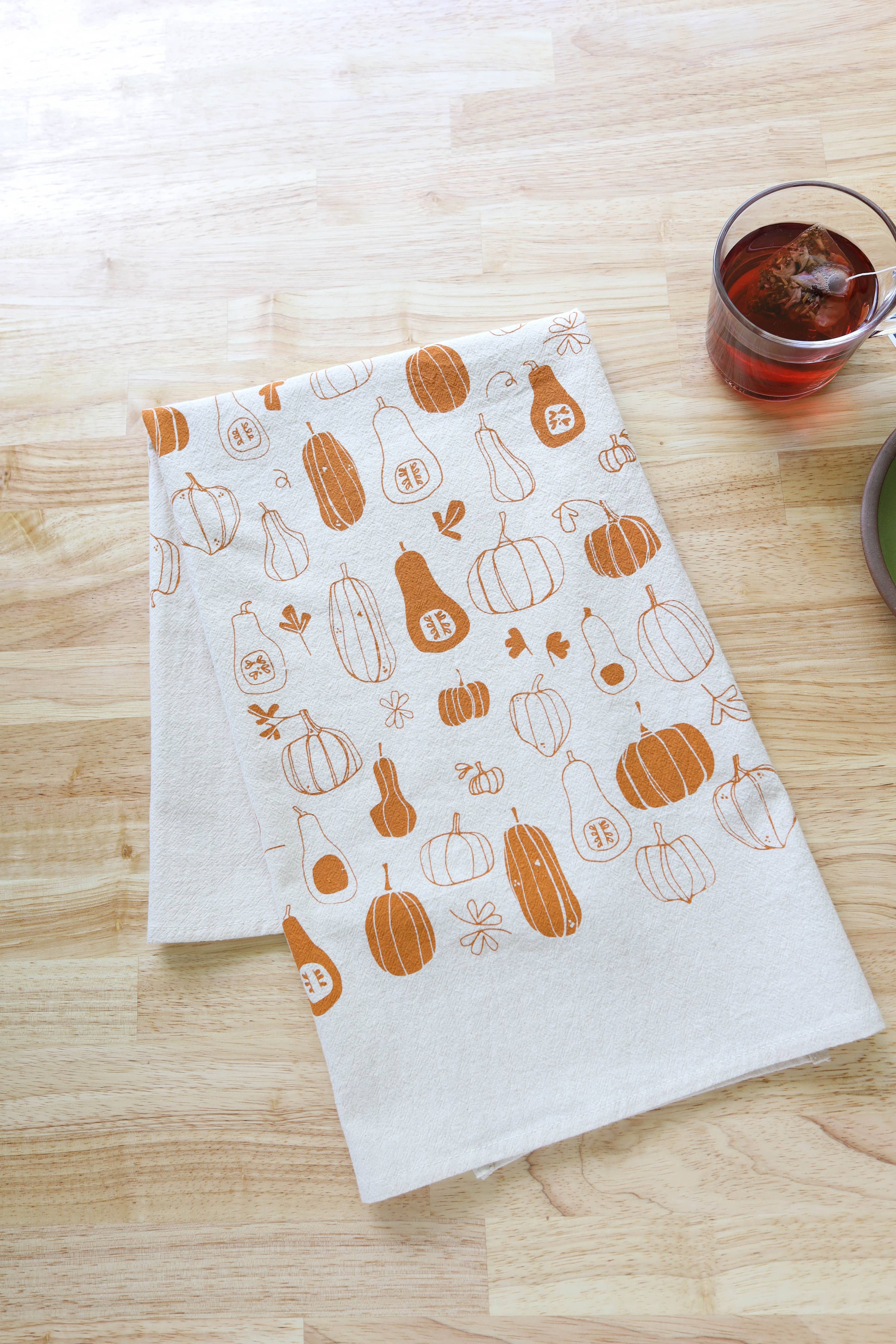 Pumpkin and Squash Fall Tea Towel