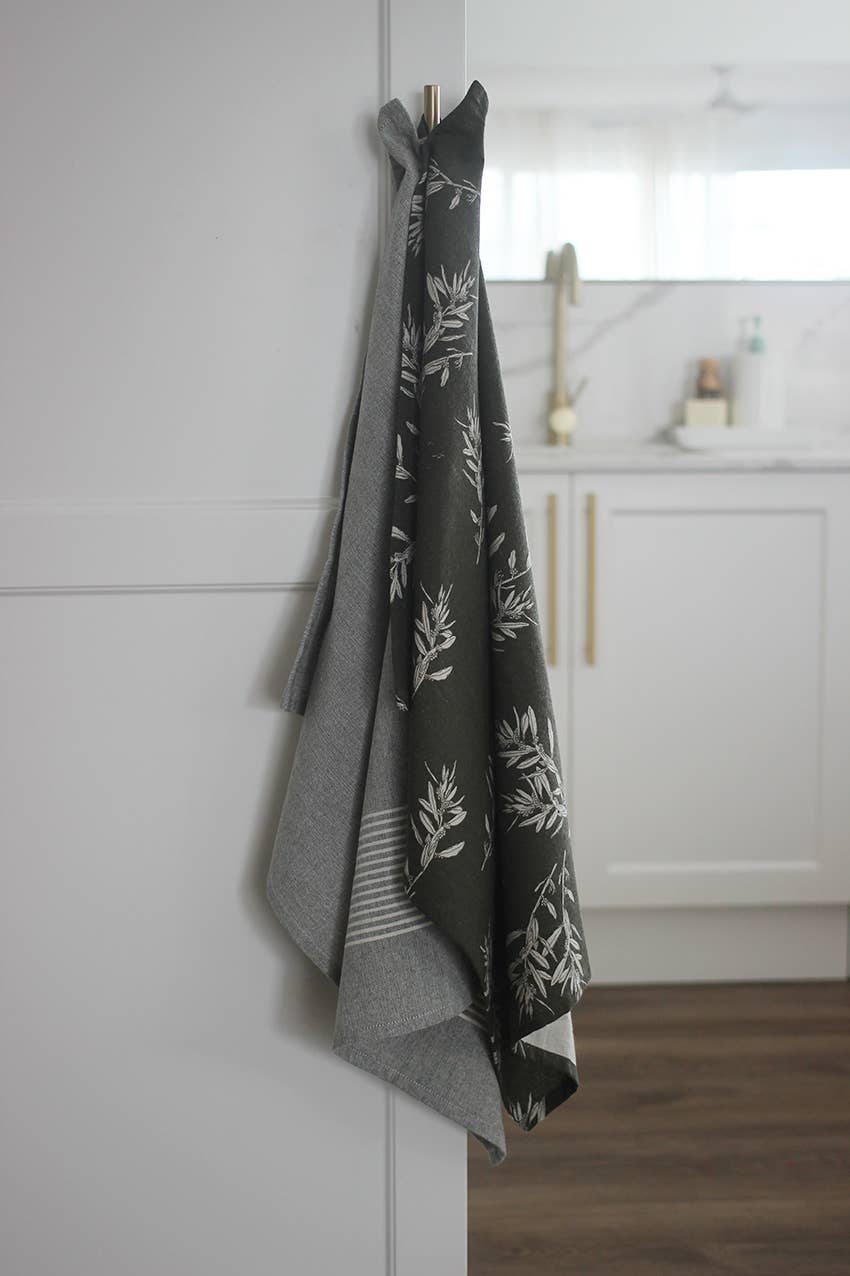 Tea Towel Set of Two, Olives Green