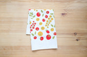 Tomato Tea Towel, Handprinted in USA, Natural Cotton