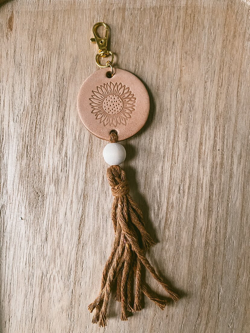 Sunflower tassel keychain