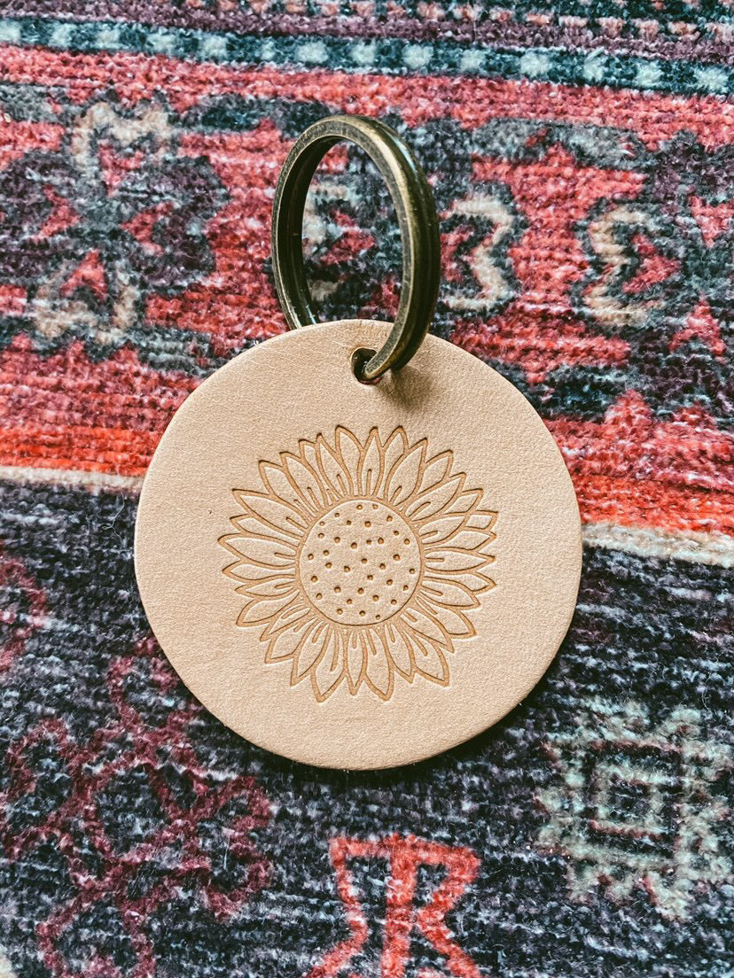 Sunflower circle keychain