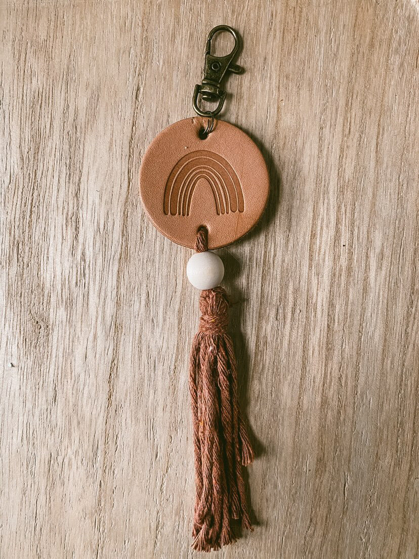 Rainbow tassel keychain